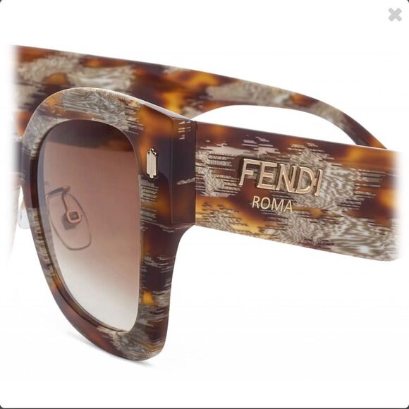 FENDI Roma Brown Havana Python FF0435L Gradient Cat Eye Sunglasses main image 9